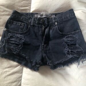 High waisted jean shorts